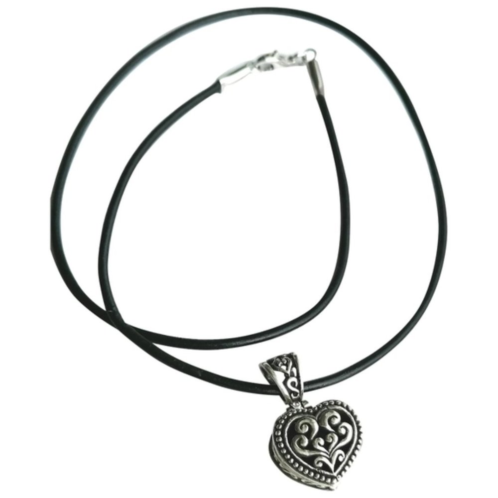 RENAISSANCE revival heart locket necklace in Sterling Silver